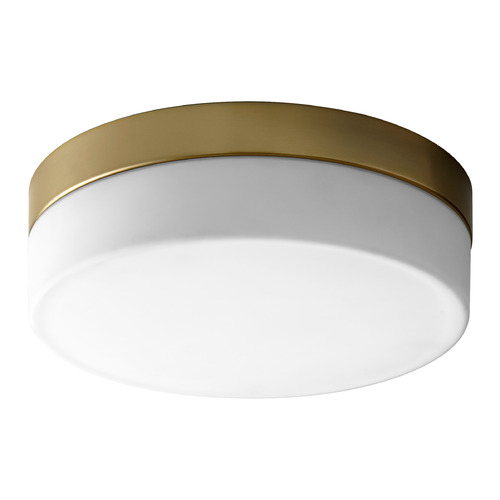 Zuri 11-Inch Round LED Ceiling Mount in Aged Brass by Oxygen Lighting