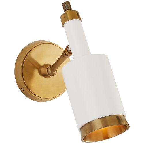 Visual Comfort Signature Collection Thomas OBrien Anders Sconce in Brass & White by Visual Comfort Signature TOB2097HABWHT