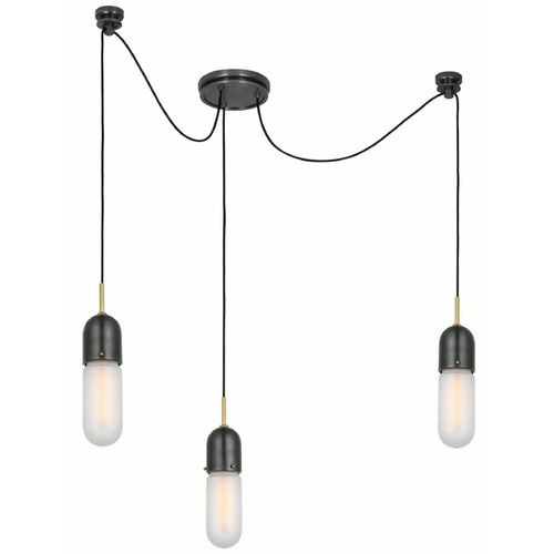 Visual Comfort Signature Collection Thomas OBrien Junio Chandelier in Bronze & Brass by VC Signature TOB5645BZHABFG3