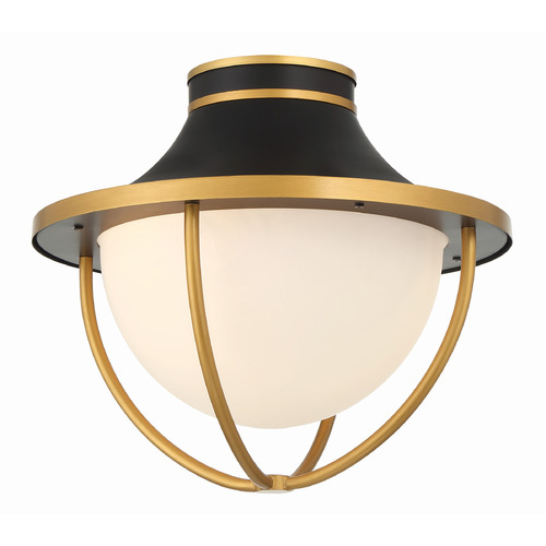 Crystorama Lighting Crystorama Lighting Atlas Matte Black, Textured Gold Flush Mount ATL-700-MK-TG