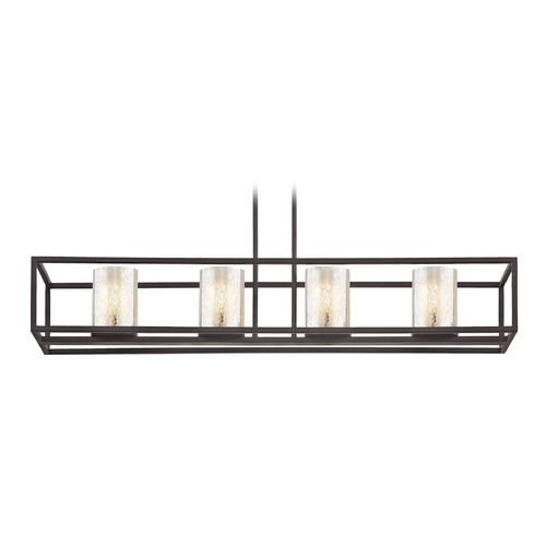 Design Classics Lighting Industrial 4-Light Linear Chandelier with Mercury Glass in Bronze 1698-220 GL1039C