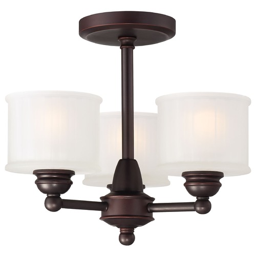 Minka Lavery Minka Lavery 1730 Series Lathan Bronze Semi-Flushmount Light 1738-167
