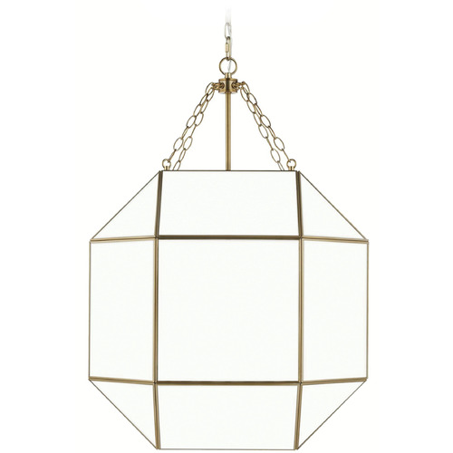 Visual Comfort Studio Collection Morrison Satin Brass Pendant Light with Octagon Shade