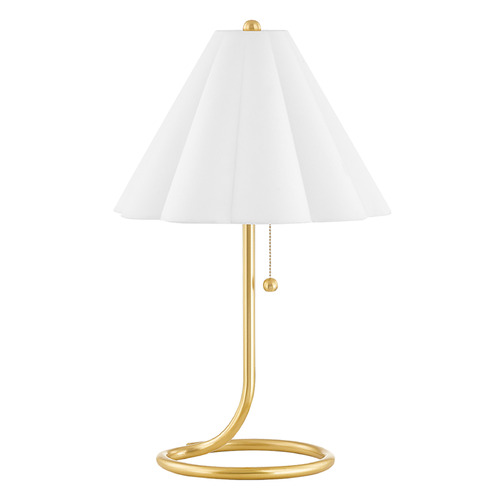 Mitzi by Hudson Valley Mitzi Cecelia Aged Brass Ceramic Backplate Sconce HL653201-AGB