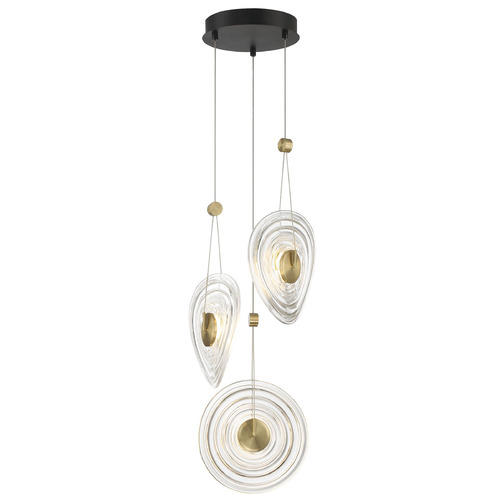 George Kovacs Lighting George Kovacs Topknot Coal & Brushed Gold LED Multi-Light Pendant P5601-884-L