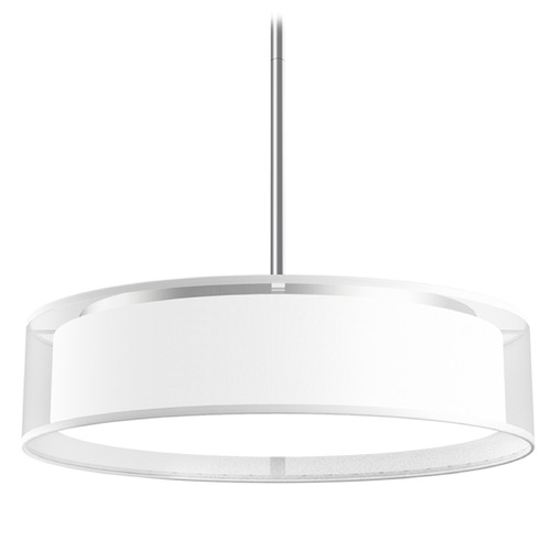 Kuzco Lighting Kuzco Lighting Dalton Brushed Nickel LED Pendant Light with Drum Shade PD7920-WOR-5CCT