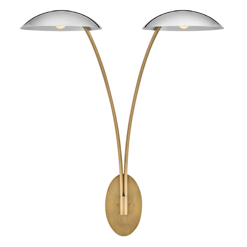 Glenn 2-Light Sconce in Heritage Brass & Chrome by Fredrick Ramond