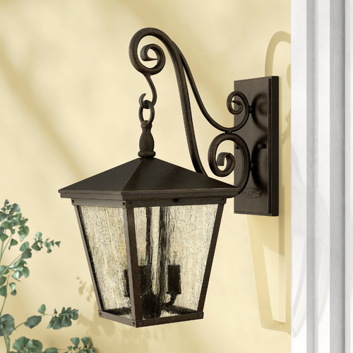 Seeded Glass Outdoor Wall Light Bronze by Hinkley Lighting