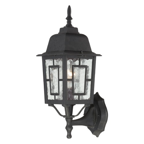 Outdoor Wall Light with Clear Glass in Textured Black by Nuvo Lighting