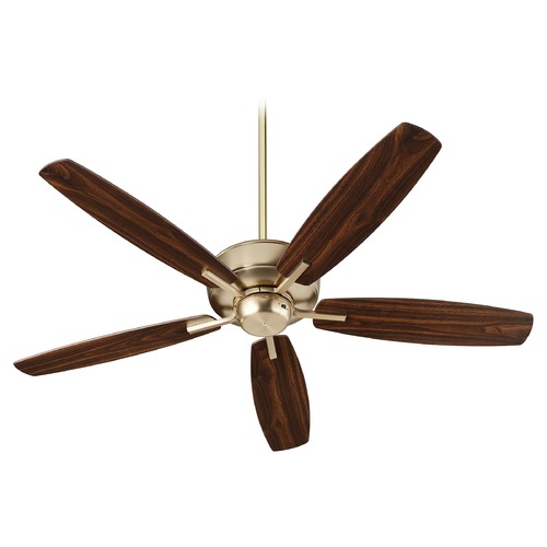 Breeze Aged Brass Ceiling Fan Without Light by Quorum Lighting