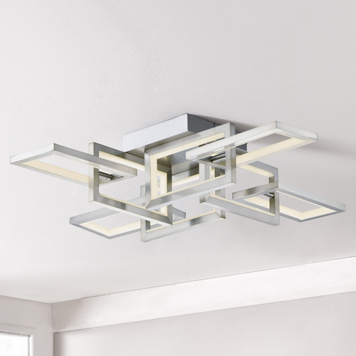 Link LED Flush Mount in Satin Nickel by ET2 Lighting