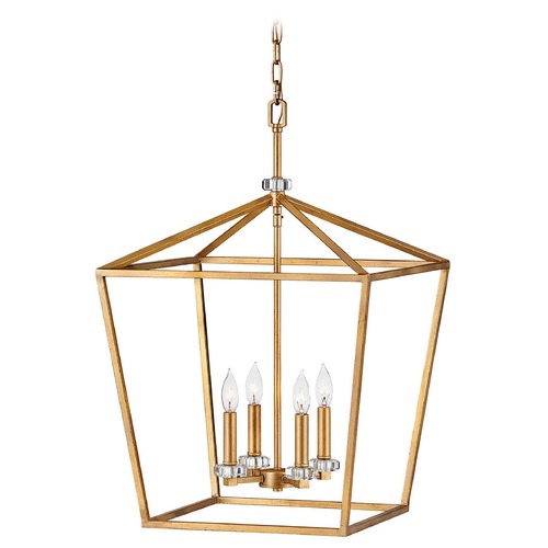 Hinkley Stinson 4-Light Distressed Brass Mini-Chandelier by Hinkley Lighting 3536DA