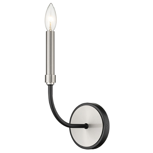 Z-Lite Haylie Matte Black & Brushed Nickel Sconce by Z-Lite 479-1S-MB-BN