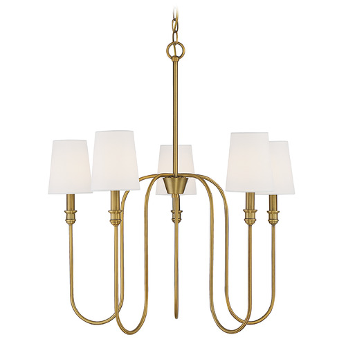 Meridian 27.25-Inch Chandelier in Natural Brass by Meridian M10077NB