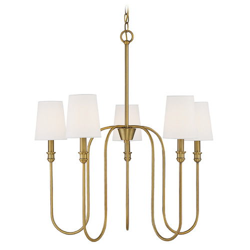 27.25-Inch Chandelier in Natural Brass by Meridian