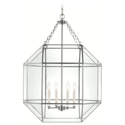 Visual Comfort Studio Collection Morrison Brushed Nickel Pendant Light with Octagon Shade