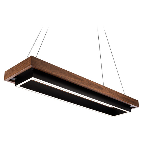 Modern Forms by WAC Lighting Hustler 54-Inch LED Linear Light in Black & Walnut by Modern Forms PD-70354-BK/DW