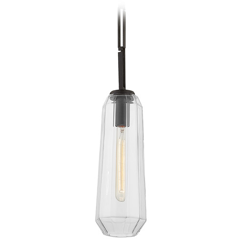 Corbett Lighting Copenhagen Black Brass LED Mini-Pendant Light with Oblong Shade
