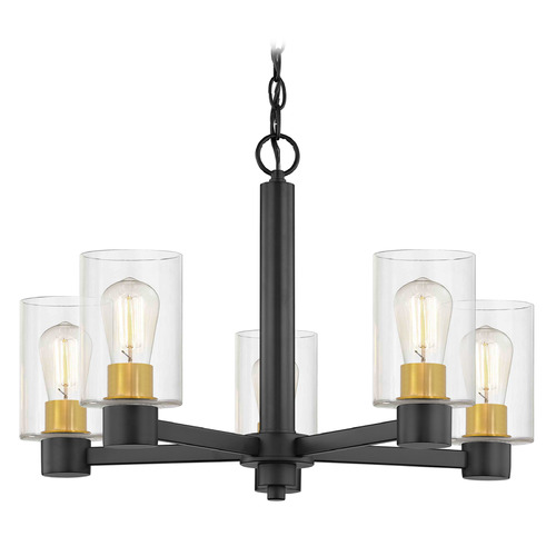 Vashon 5-Light Chandelier in Matte Black and Brass by Design Classics