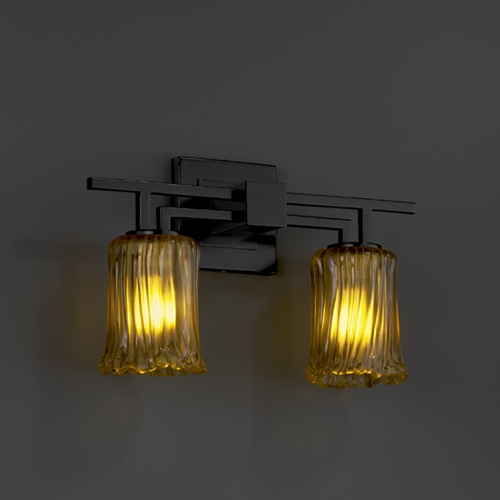 Veneto Luce Collection Matte Black Bathroom Light by Justice Design Group