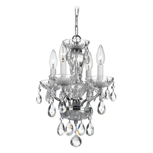 Crystorama Traditional 4-Light Crystal Chandelier in Chrome