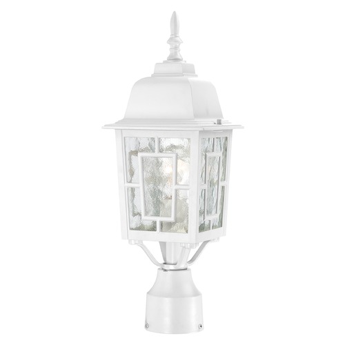 Post Light with Clear Glass in White by Nuvo Lighting