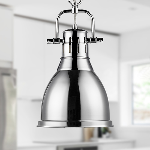 Duncan Small Pendant in Chrome by Golden Lighting