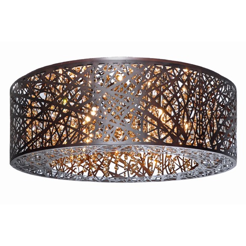 Inca 9-Light Flush Mount in Bronze by ET2 Lighting