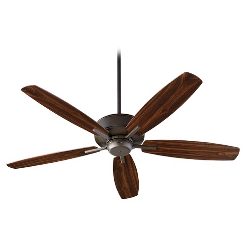 Breeze Oiled Bronze Ceiling Fan Without Light by Quorum Lighting