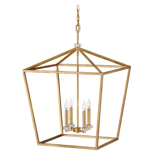 Hinkley Stinson 4-Light Distressed Brass Chandelier by Hinkley Lighting 3538DA