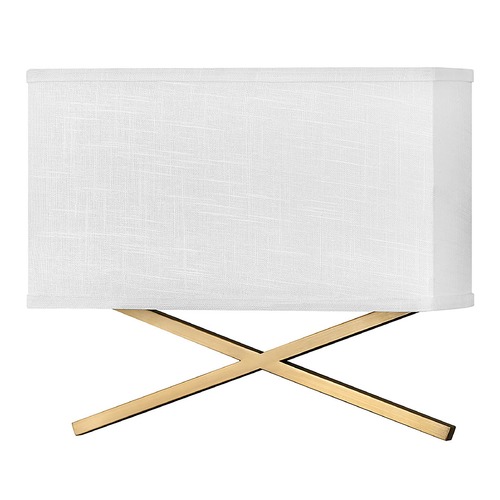 Hinkley Axis LED Wall Sconce in Brass & Off White Linen by Hinkley Lighting 41104HB