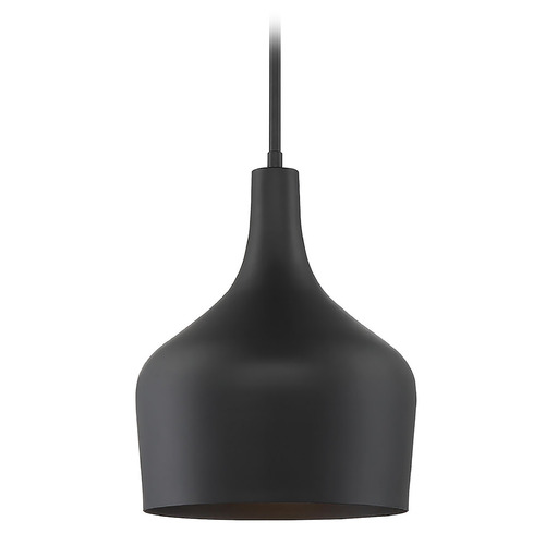 Meridian 10.5-Inch Wide Pendant in Matte Black by Meridian M70020MBK