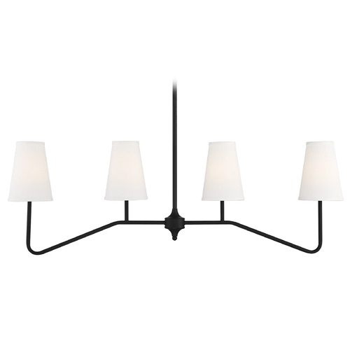 40-Inch Linear Chandelier in Matte Black by Meridian