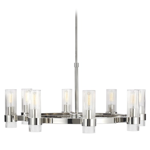 Chapman & Meyers 8-Light Geneva Polished Nickel Chandelier by Visual Comfort Studio
