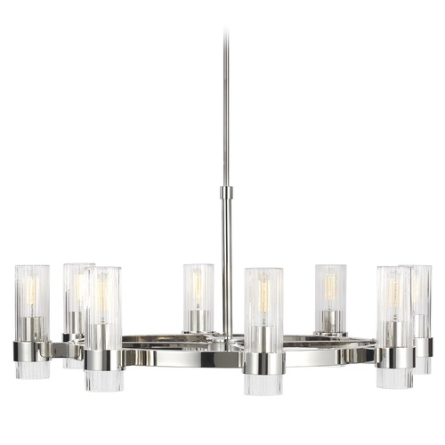 Visual Comfort Studio Collection Chapman & Meyers 8-Light Geneva Polished Nickel Chandelier by Visual Comfort Studio CC1378PN