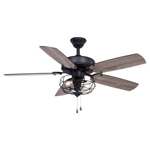 Vaxcel Lighting Reed Matte Black LED Ceiling Fan with Light