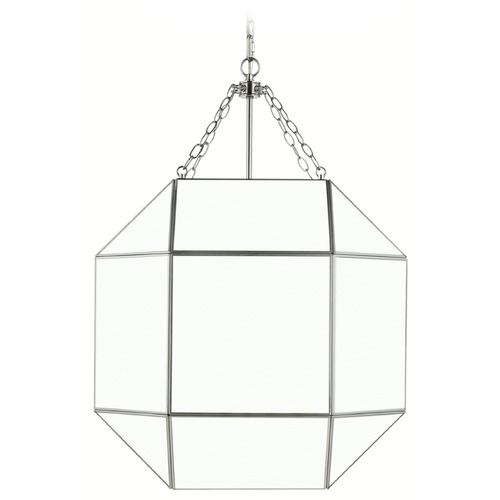Visual Comfort Studio Collection Morrison Brushed Nickel Pendant Light with Octagon Shade