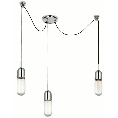 Visual Comfort Signature Collection Thomas OBrien Junio Chandelier in Polished Nickel by VC Signature TOB5645PNCG3