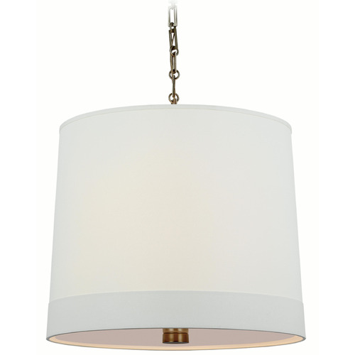 Visual Comfort Signature Collection Visual Comfort Signature Collection Simple Banded Bronze Pendant Light with Drum Shade BBL5110BZ-L