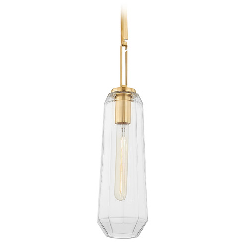 Corbett Lighting Copenhagen Vintage Brass LED Mini-Pendant Light with Oblong Shade
