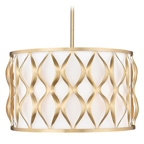 Z-Lite Z-Lite Harden Modern Gold Pendant Light with Drum Shade 1948P18-MGLD