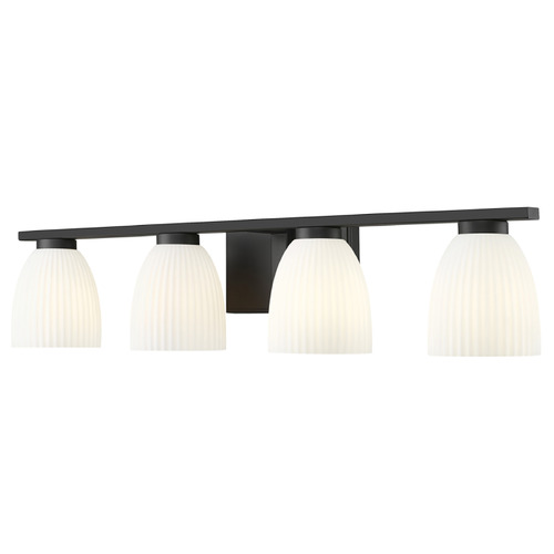 Z-Lite Z-Lite Naya Matte Black Bathroom Light 7518-4V-MB