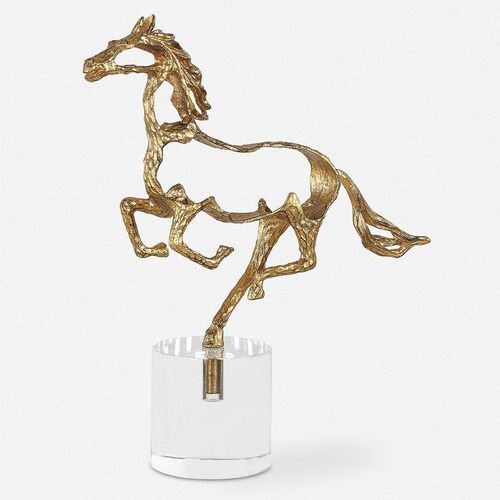 Gallop Sculpture in Metallic Gold by Uttermost Lighting