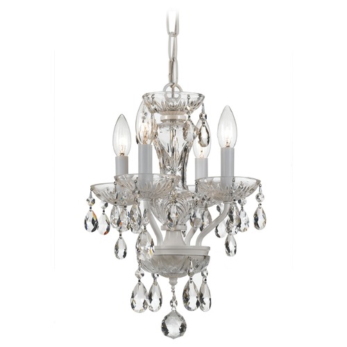 Crystorama Traditional 4-Light Crystal Chandelier in English Bronze