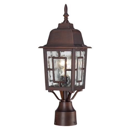 Post Light with Clear Glass in Rustic Bronze by Nuvo Lighting