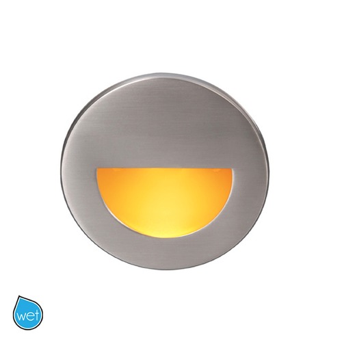 WAC Lighting Brushed Nickel LED Recessed Step Light with Amber LED by WAC Lighting WL-LED300-AM-BN