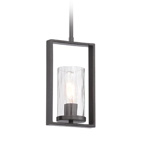 Designers Fountain Elements Charcoal Mini-Pendant Light with Cylindrical Shade