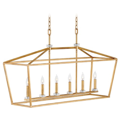 Hinkley Stinson 6-Light Distressed Brass Chandelier by Hinkley Lighting 3539DA