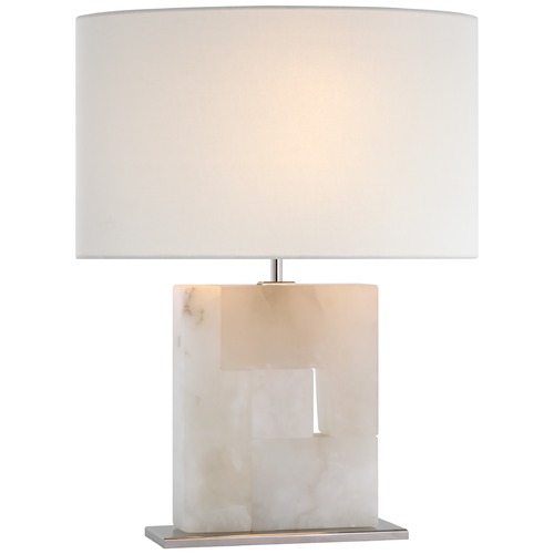 Visual Comfort Signature Collection Ian K. Fowler Ashlar Medium Table Lamp in Nickel by Visual Comfort Signature S3925ALBPNL
