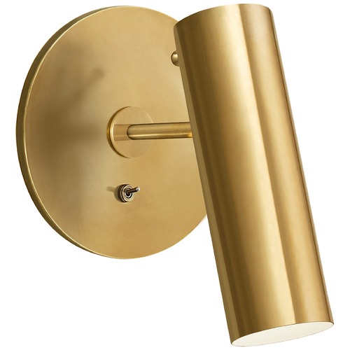 Aerin Lancelot Pivoting Wall Light in Antique Brass by Visual Comfort Signature